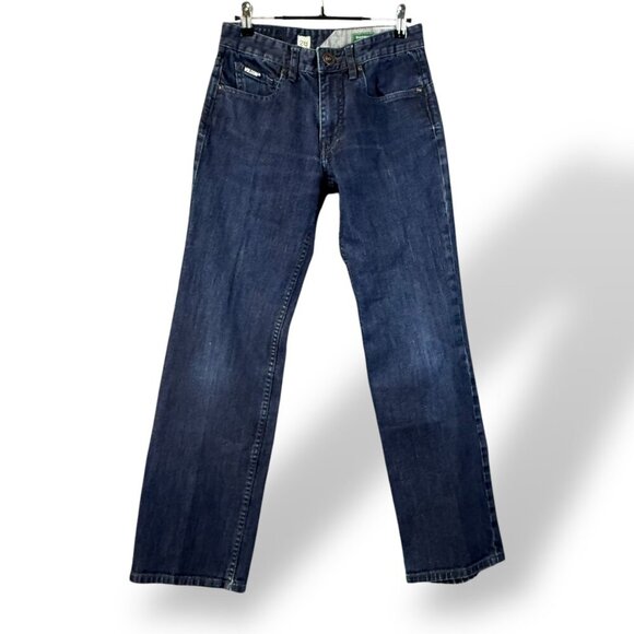 Volcom Mens Blackhart Jeans Size 28x29 Relaxed Fit Dark Wash Denim Straight-Leg - Picture 1 of 14